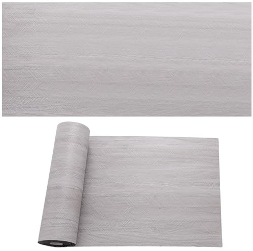 Btstil Selbstklebende Holzoptik Vinylboden, 3m x 40cm Verdickter 2,8mm PVC Bodenbelag, Holzoptik Vinylboden, Wasserdicht Verschleißfest Bodenfliesen für Wohnzimmer, Schlafzimmer, Büros (Lichtgrau#3)