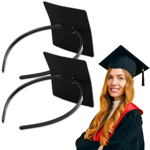 Graduation Hat Grip Headband - Adjustable Non-Slip Insert Secures the Mortar Board and Protects the Hairstyle, Simple and Practical Anti-Fall Headband for Graduation (Pack of 2)