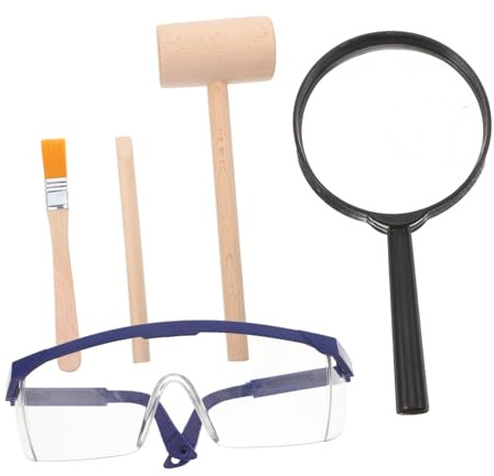 Supvox Kleiner Holzhammer Ausgrabungsset Für Kinder Fossilien Meißel Und Holzwerkzeuge Stem Lernspielzeug Für Outdoor Abenteuer Und Kreatives Rollenspiel