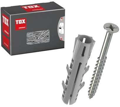 TOX Spreizdübel Barracuda 6/30 + S, Dübel inkl. Schraube für Vollstein und Beton, sehr hohe Haltewerte, sichere Befestigung und einfache Montage, 25 Stück im Karton, 01319171