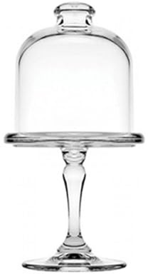 Elegant European Styles - Plato de postre de cristal transparente para tartas de pie alto, cubierta de cúpula para pasteles, aperitivos y platos de postre de cristal