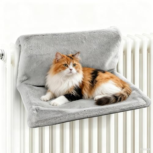 Katzenbett Heizung, ADDLIVE Katzen Heizungsliege, Katzenhängematte Heizung, Katzenliege Heiz-ung, Kat-Zen Hängematte Heizkörper für Verschiedene Heizungen, Katzensofa für Katz-en Bis 8 KG