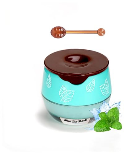 Honey Balm läppmask & Läpp Sleeping Mask Set – Honeybalm original läppbalsam för torra, spruckna läppar, minskar läpprynkor och ger intensiv fukt (# mynta, 5,5 g)