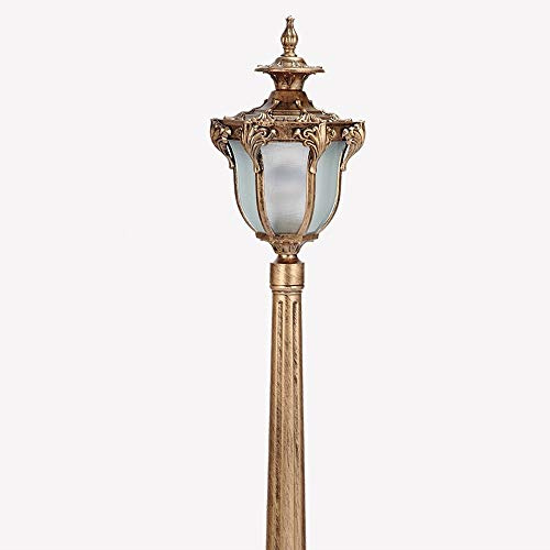 BMLOLMB Lamp Post Lights Outdoor Lamp Post Lights Outdoor, European Traditional Glass Pillar Lantern Column Lamp Villa Outdoor Waterproof Patio Lawn Lights Garden Floor,140cm