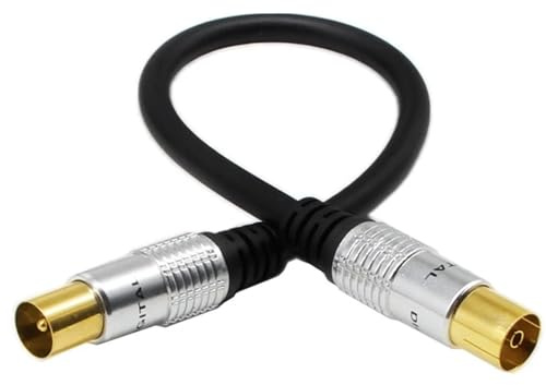 WUKUBO Câble d'extension RG59U 9.5mm TV mâle à femelle, cordon adaptateur Coaxial for télévision par Satellite, Modem, décodeur plaqué or(1.5m,TV9.5mm M-F)