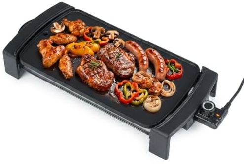 GiantexUK Teppanyaki Grill, Electric Barbecue Griddle (55×25×8cm, 2150W) | Table Top Grilling BBQ Hot Plate with Non-Stick Plate & Oil Drip Tray, Adjustable Temperature Control & Easy Clean