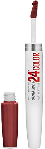 Maybelline Super Stay 24, 2-Step Liquid Lipstick Makeup, Long Lasting Highly Pigmented Color with Moisturizing Balm, Everlasting Wine, Plum Red, 1 Count