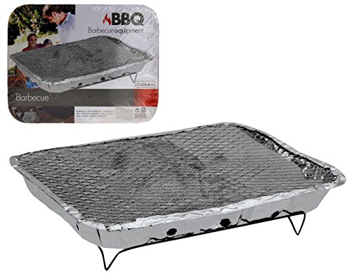 matrasa Einweggrill mit Holzkohle - Einweg Grill 31 x 24 - Minigrill Picknick Grill