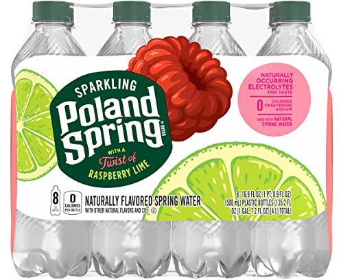 Poland Spring Sparkling Water, Raspberry Lime, 16.9 Fl Oz (Pack of 8)