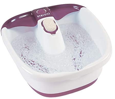 HoMedics Bubblemate Foot Spa and Massager with Keep Warm Function, Soothing Soak Massage Nodes, Bubble Turbo Strip, Pedicure Pumice Stone
