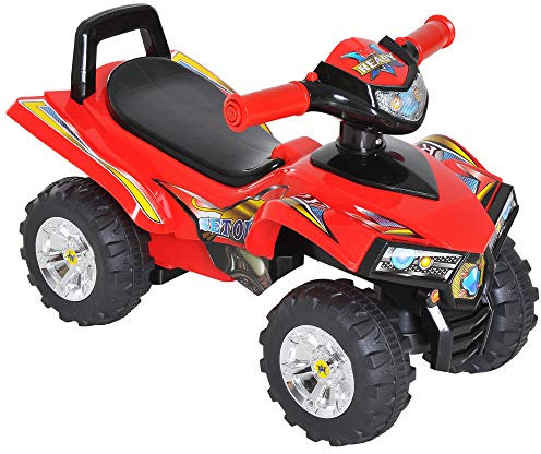 HOMCOM Kids Children Ride-on Toy Off Road Style Quad Bike Racing Car NO POWER 4 Wheels Horn Music Red