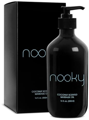 Nooky Massage Oil with Fractionated Coconut Oil for Massaging 16 Ounce (Coconut)
