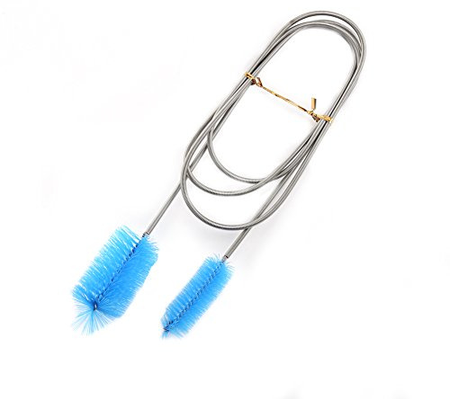 Flexible Aquarium Reinigungsbürste, 155 cm Doppelrohrbürste, Blau, für Schlauch und Luftreiniger Pflege
