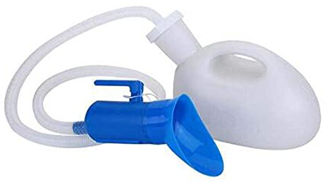 SUNTONG 2000ml Hombres y Mujeres Botella de orina, Grueso y de Gran Capacidad Reutilizable portátil colector Urinal Sistema de Urinal con Tubo, Blanco