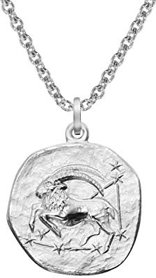 trendor Sternzeichen Steinbock mit Halskette 925 Silber Ø 16 mm 08441-01 | Tierkreiszeichen Anhänger Sterlingsilber für Damen, Herren oder Kinder,