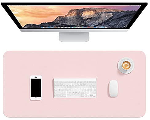 Hsurbtra Schreibtischunterlage,75*36.5cm,PU-Leder-Schreibtischmatte,Mauspad,Rutschfester Schreibtischschutz,wasserdichter Schreibtisch-Schreibblock für Büro und Zuhause,Rosa