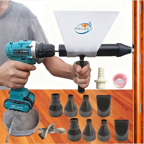 Electric Mortar Grout Gun Portable Pointing Grouting Caulking Sprayer with 9 Nozzles (Without Electric Drill)