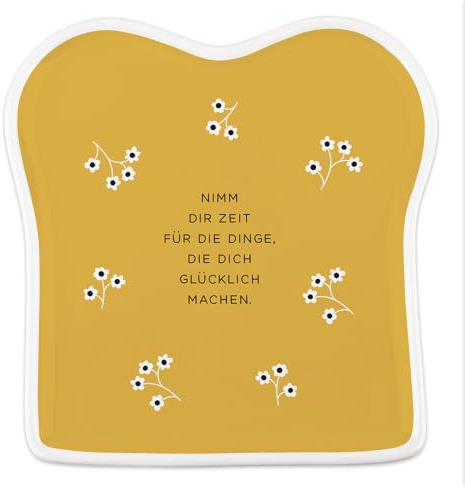 Grafik-Werkstatt Toast-Teller mit Spruch | Porzellan | Nimm dir Zeit, 61767, 14,5 x 15,5 cm, Weiß
