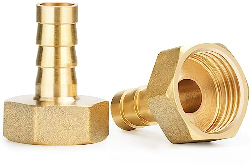 Drado 2 raccordi per tubo con filettatura esagonale e filettatura esterna, filettatura interna per aria, acqua, carburante, olio e gas (1/2 IG x 10 mm)