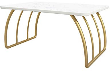 Nachttische Couchtisch für den Innenbereich, Couchtisch aus künstlichem Marmor, Retro-Stil, Beistelltisch für Büro, Wohnzimmer, Balkon, Laptop, Schreibtisch, Korbtisch (Farbe: Weiß, Größe: 6