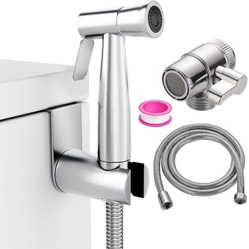 Bidet - Alcachofa de ducha de acero inoxidable,con dispensador de grifo,Soporte y Manguera de 150cm, Adecuado para Limpieza de Inodoros,Higiene Personal, Limpieza de Mascotas