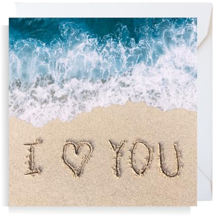 Second Ave I Love You Beach Square Valentine's Day Birthday Christmas Xmas Greetings Card