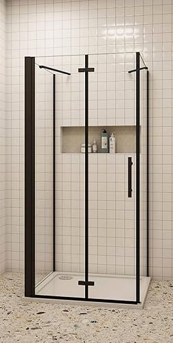 Aica Sanitär Duschkabine Duschabtrennung U-FORM U-Kabine Dusche Faltbar 6mm Glas,120x90x90cm