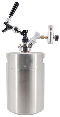 elaboración casera Mini Growler de Barril de Cerveza de 5L para Sistema dispensador de Bloqueo de Bola de Cerveza Artesanal con regulador de vertido doméstico en Bar (Color : Blue)