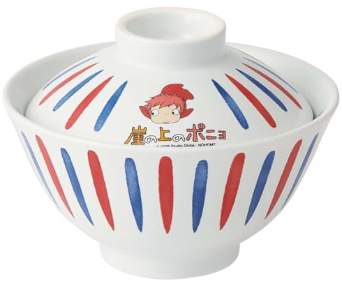 Skater CDN3C-A keramisk skål med lock, ramen, skål, servis, ponyo på klippan, studio Ghibli, mikrovågsugn, diskmaskinssäker