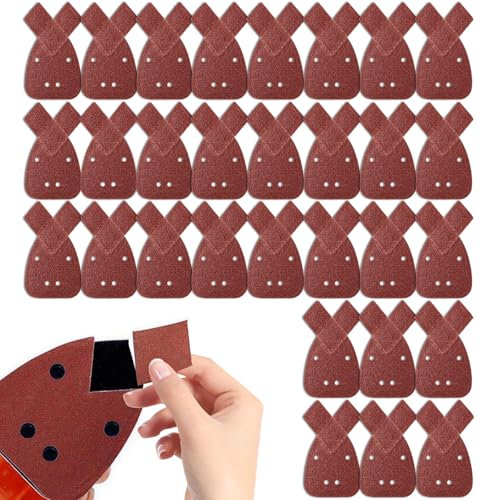 30 Pièces Triangles de Ponçage, Grain 80 Mouse Papier de Verre pour Black and Decker, Papier Abrasif Triangulaire, Feuilles Abrasives de Verre Bois pour Ponceuse Circulaire