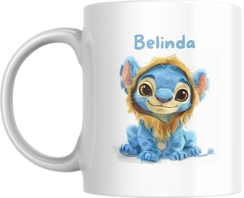 fapadjo Mug en Céramique Personnalisé avec Prénom, Motif Personnage Animé, 330 ml -Cadeau Anniversaire Noel Fille garçon
