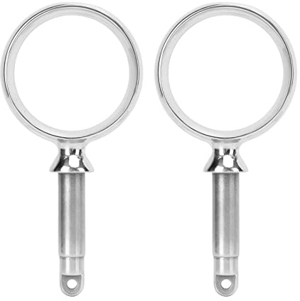 Xiuganpo 2 Jeux de Rame Rondes en Acier Inoxydable Support Latéral Universel sécurisé pour Bateau, avec Finition Miroir, pour Bateau Marin, Radeau Aquatique, Kayak avec Supports de