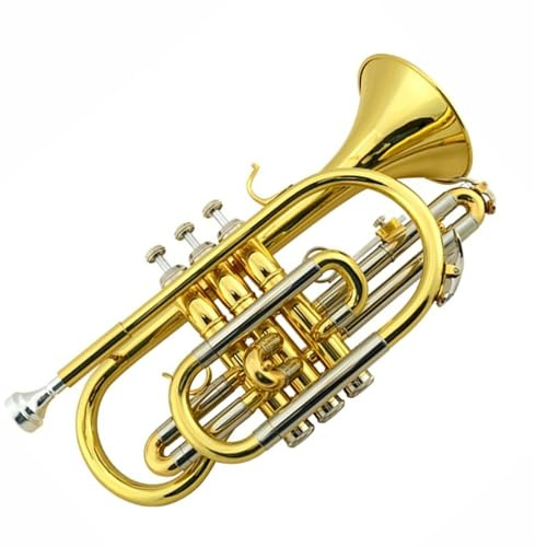 Kornett-Trompete Musikinstrument Goldfarben Lackiert B-Tonart Professionelles Blasinstrument Tragbare Standard-Trompete
