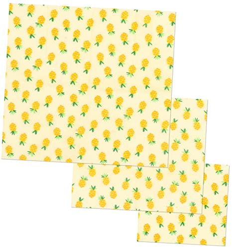 minkissy Beeswax Food Wraps Wax Paper Reusable Non-Stick 3 Sheets Eco-Friendly for Food Packing and Making Hamburgers for Store and Household Use