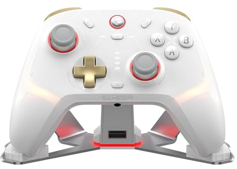 GameSir Cyclone 2 Multiplatform Wireless Controller- TMR Electromagnetic Joysticks&Hall Effect Switch triggers,6-axis Gyro Gaming Controller for Switch/PC/iOS/Android/Steam (Phantom White Bundle)