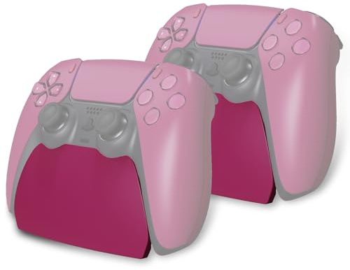 playvital Support pour ps5 Porte Manette Accessoire Socle | Stand Holder avec Coussinet Antidérapant,2PCS-Rouge Cosmique