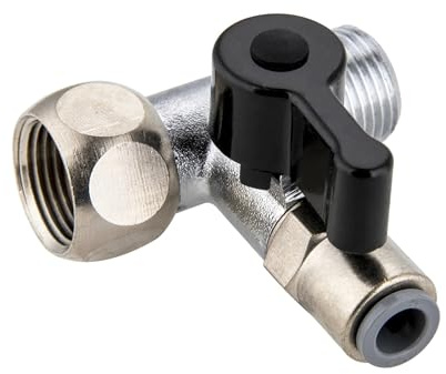 Generic G3/8' to 1/4‘’Lead Free RO Feed Water Adapter Tee Ball Valve Faucet Shut Off Ball Valve Fitting Connection RO Water Filter(1/4)