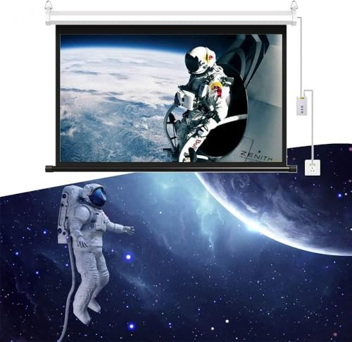 Motorized Projection Screen Outdoor/indoor HD Movie Screen Wall/ceiling Mount With Remote Control(Aspect Ratio 4:3)