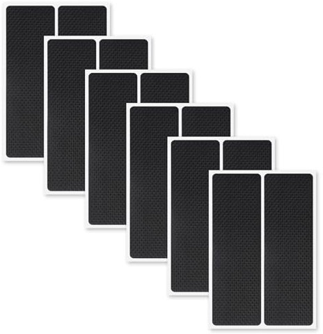 simarro 12 Stück Anti Rutsch Pad Selbstklebend, 14 x 5 cm Rutschhemmer Anti-Rutsch-Gummimatte Schneidbar Rechteckige Möbel Rutschhemmer Antirutschmatte für Möbelfüße Stuhlbein Tische Sofas (5mm Dick)