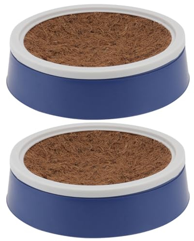 YARNOW Pigeon Nest Coconut Cushion 9.53In Plastic Nest Pot with Breathable Pads for Bird Egg Hatching and Breeding Supplies Set of 2