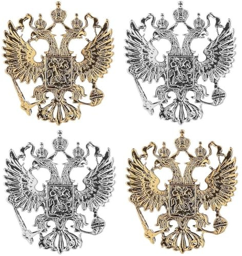 4 Stück Doppeladler-brosche, Zweiköpfiger, Krone, Anstecknadel, Kragen, Brustnadel, Vintage-abzeichen, Mantel, Anzug, Schmuck Für Männer Und Frauen