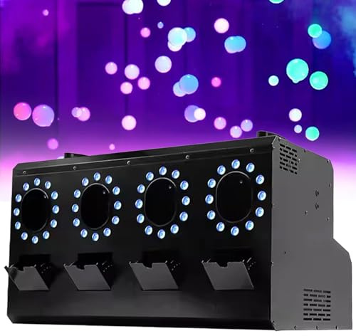 HNBYLMM Machine à fumée et à Bulles 48 LED avec télécommande, Smoke Bubble Machine 3000W avec contrôle DMX, idéale pour Halloween, Noël, Les Mariages, Les fêtes, Les DJ et la scène