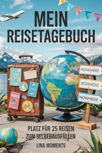 Mein Reisetagebuch: Reise Tagebuch Zum Ausfüllen - Platz für 25 Reisen, A5 Format, Softcover, 102 Seiten, Perfektes Geschenk für Reiselustige für Urlaubserinnerungen, Fotos und Notizen