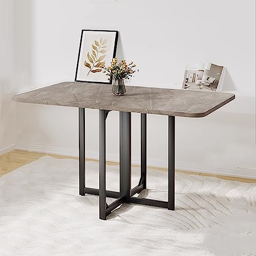 Tavolo da pranzo pieghevole mobile, tavolo allungabile con robusta struttura in metallo, tavolo multifunzione espandibile per casa, ufficio, studio e sala da pranzo con piccoli spazi