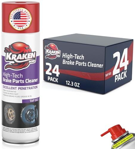 KRAKEN BOND Non-Chlorinated Brake Parts Cleaner Spray, Instant Removal, Fast Drying, 12.3fl oz - 24 pack