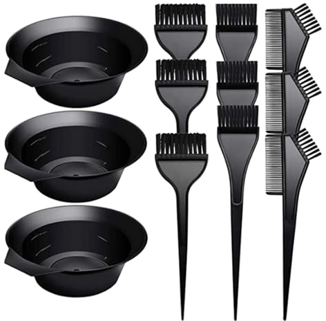 12 herramientas para colorear el cabello, aplicador de color de larga duración, cepillo para peine, cuenco para uso doméstico, tintes y peines