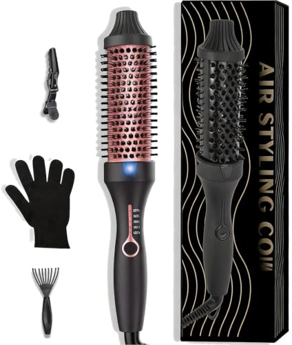 UMIGA 38mm Wärmebürste Thermal Brush, Thermobürste Rundbürste 120-200℃ | Heat Brush Double Spannung Erhöhen Sie das Haarvolumen, Verwendet als Kamm, Glätteisen, Lockenstab, Leichte Kompakte Größe