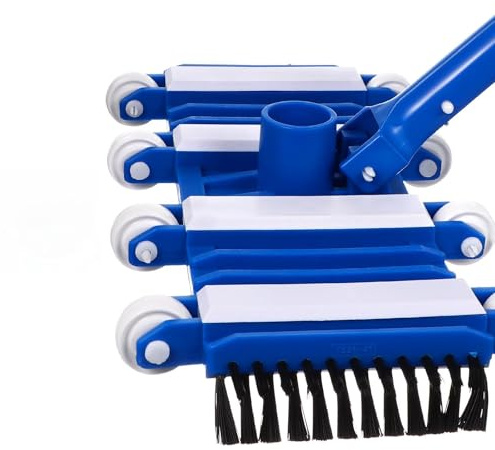 WRITWAA Cabezal de Aspirador de Piscina Flexible de 14 Pulgadas Ruedas y Cepillo Accesorio para Limpieza Manual de Piscinas Adecuado para Eliminar Residuos y Hojas del Fondo