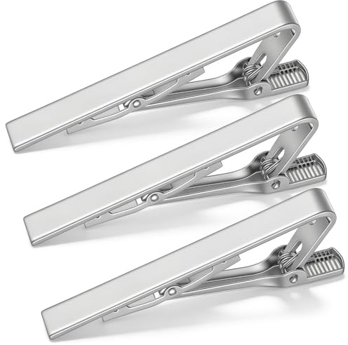 3 stycken slipsnålar silver slipsklämma för män slipsklämma set, 5,8 x 0,6 cm, Koppar, Nej