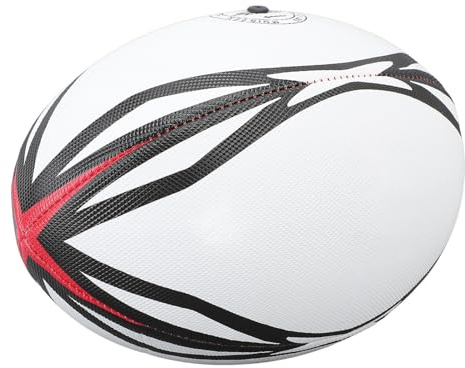 XUMIUZIY Uppblåsbar Rugbyboll Av PVC, Träningsboll med Hög Elasticitet för Match och Daglig Träning Vit Storlek 9